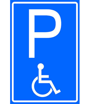 E6 verkeersbord: Parkeren voor gehandicapten